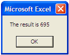 Excel Message Box