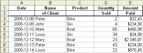 Excel Database 1